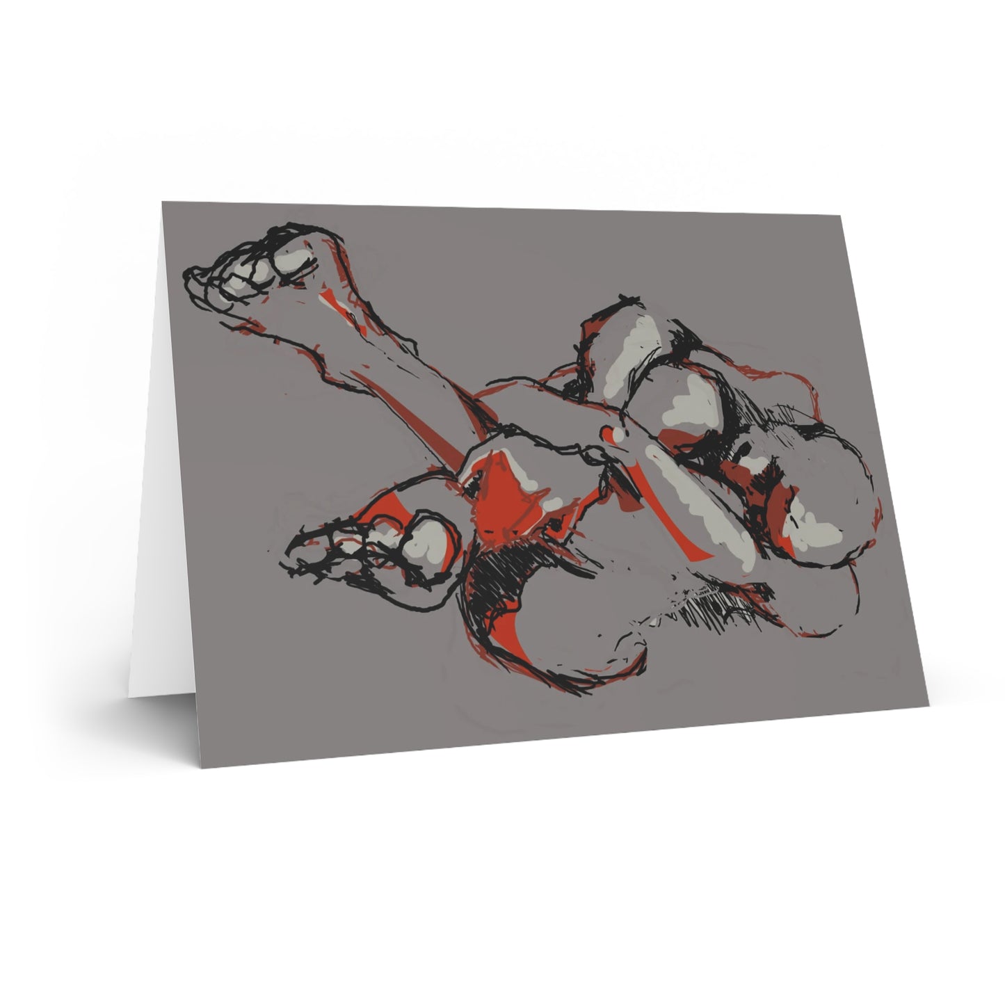 Copy of Blue Figure Art Greeting Card — Nude Pose Illustration Card for Artists & Modern Decor