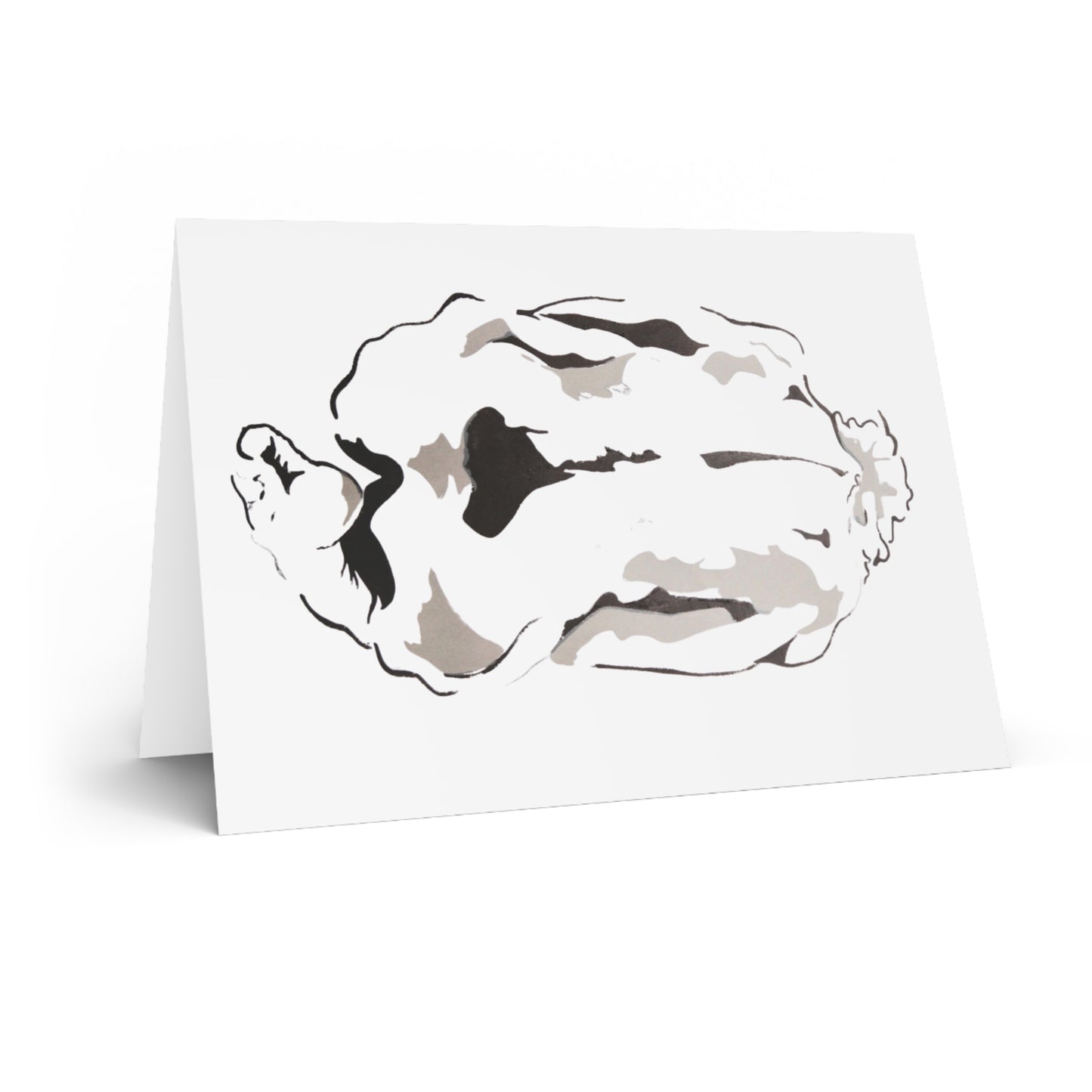 Copy of Blue Figure Art Greeting Card — Nude Pose Illustration Card for Artists & Modern Decor