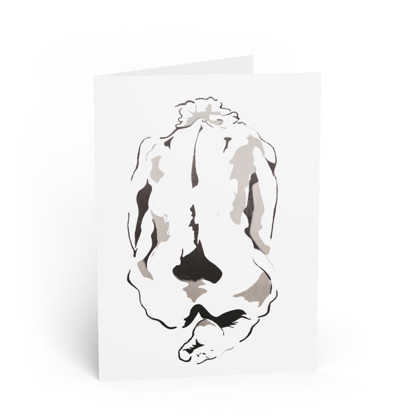 Copy of Blue Figure Art Greeting Card — Nude Pose Illustration Card for Artists & Modern Decor