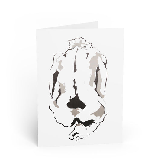Copy of Blue Figure Art Greeting Card — Nude Pose Illustration Card for Artists & Modern Decor