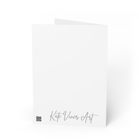 Blue Figure Art Greeting Card — Nude Pose Illustration Card for Artists & Modern Decor